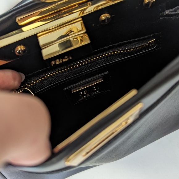 Fendi Peekaboo Micro Mini in Black and Gold - Picture 4 of 7